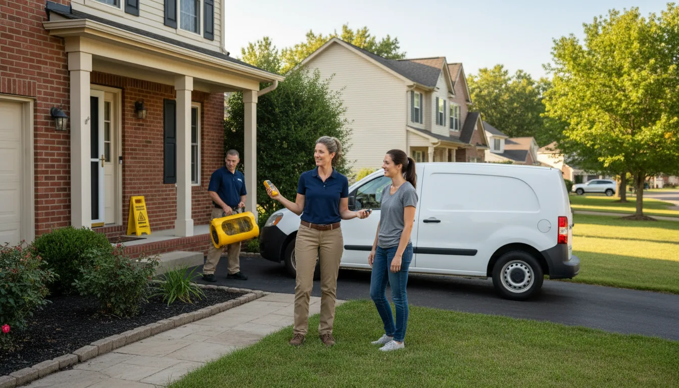 Residential water damage restoration in Congerville, IL
